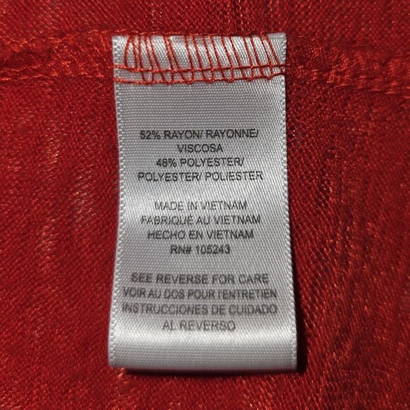 Bobeau Women's M RED Rayon Blend Semi Sheer Long Sleeve Open Front Cardigan - Picture 8 of 11